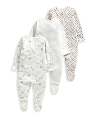 3 Pack Safari Sleepsuits