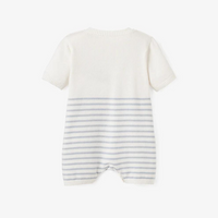 Whale Stripped Knit Shortall Romper