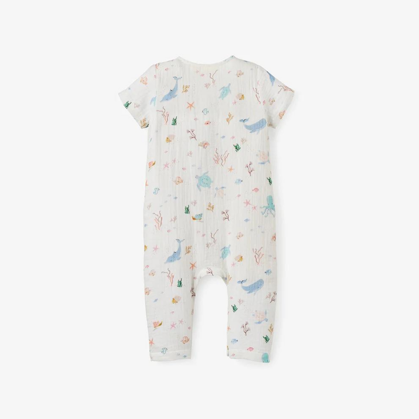 Ocean Adventure Organic Muslin Short  Sleeve Jumpsuit