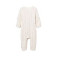 Whisper White Knit Baby Jumpsuit