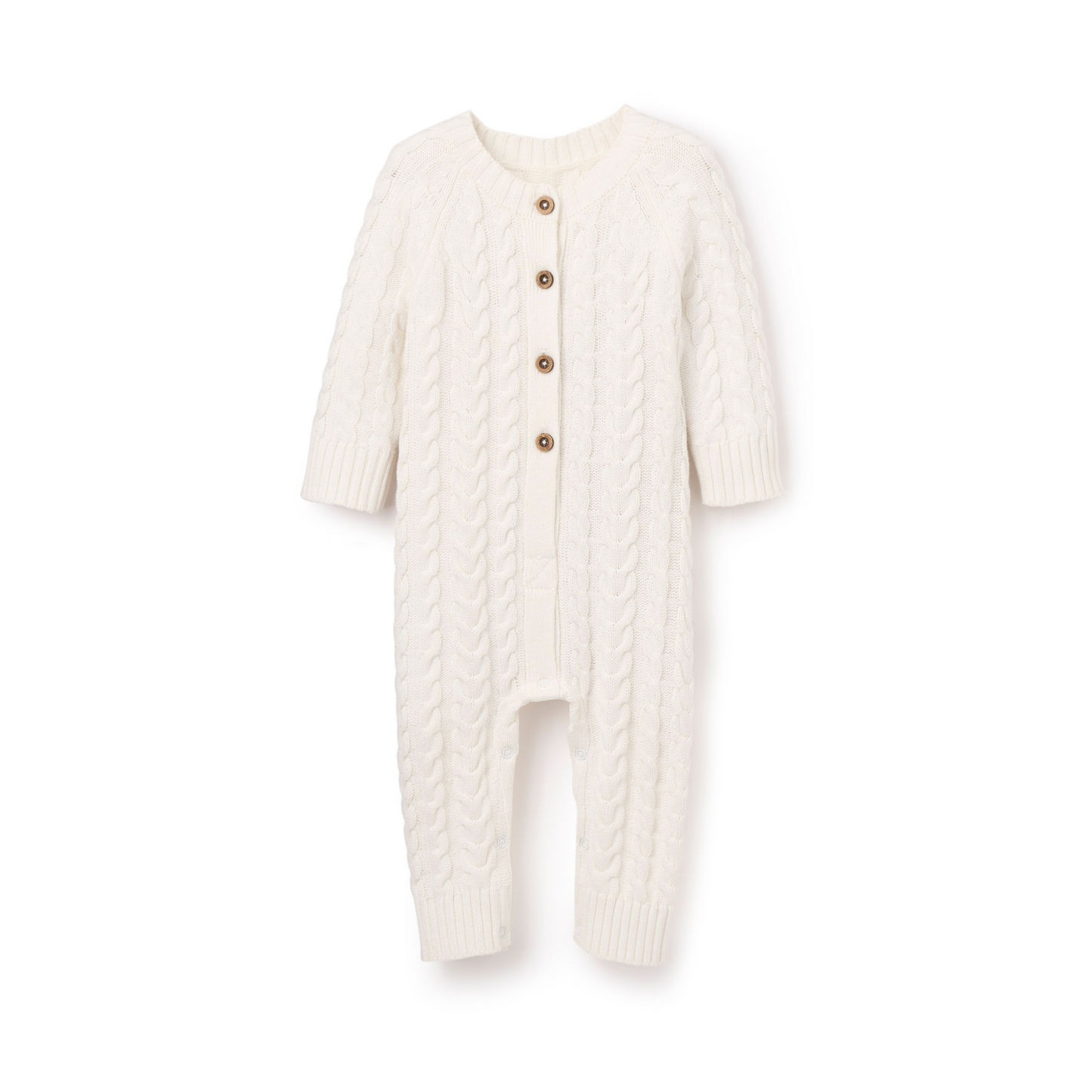 Whisper White Knit Baby Jumpsuit